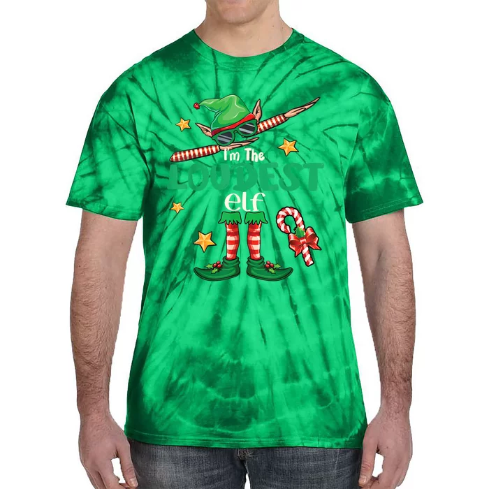 Loudest Elf Family Matching Group Christmas Squad Tie-Dye T-Shirt