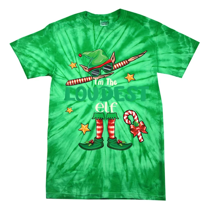 Loudest Elf Family Matching Group Christmas Squad Tie-Dye T-Shirt