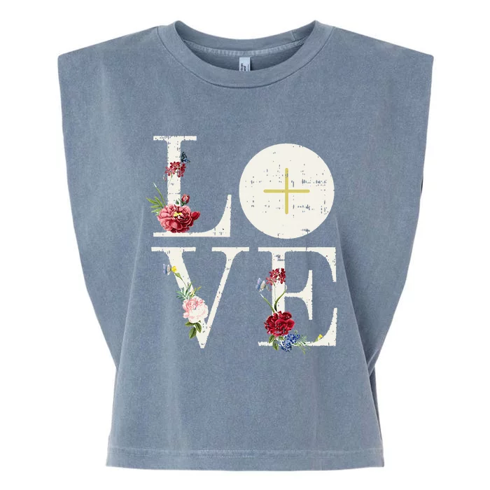 Love Eucharist First Holy Communion Christian Catholic Gift Garment-Dyed Women's Muscle Tee