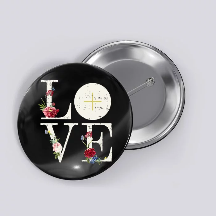 Love Eucharist First Holy Communion Christian Catholic Gift Button