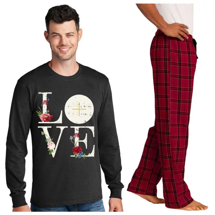 Love Eucharist First Holy Communion Christian Catholic Gift Long Sleeve Pajama Set