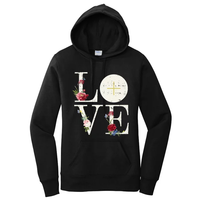 Love Eucharist First Holy Communion Christian Catholic Gift Women's Pullover Hoodie