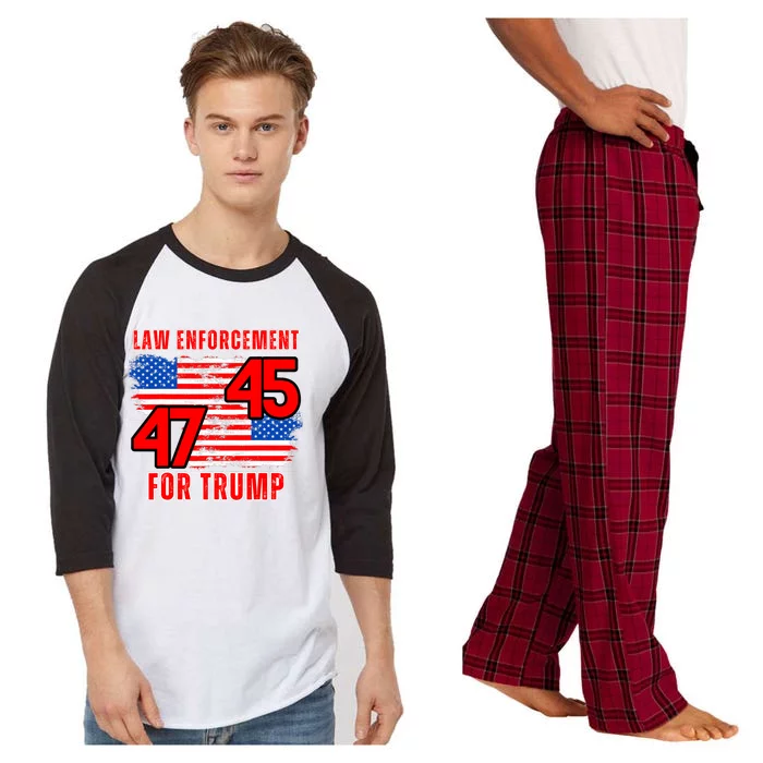 Law Enforcement For Trump 45 47 Trump 2024 Trump President Raglan Sleeve Pajama Set