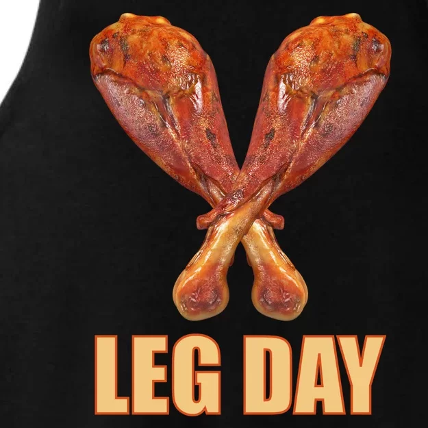 Leg Day Funny Thanksgiving Turkey Ladies Tri-Blend Wicking Tank