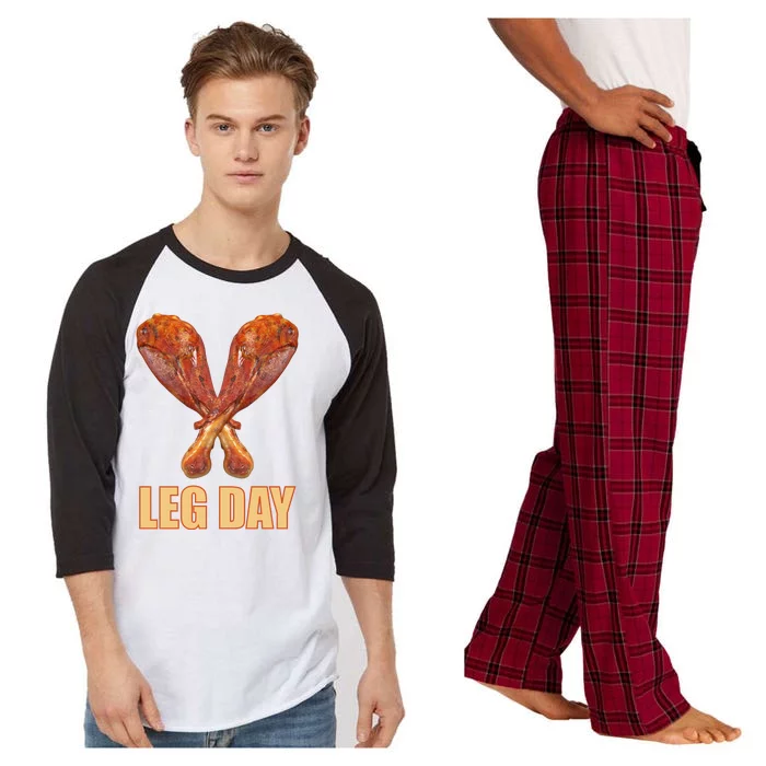 Leg Day Funny Thanksgiving Turkey Raglan Sleeve Pajama Set