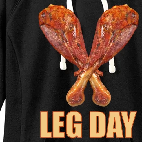 Leg Day Funny Thanksgiving Turkey Women's Fleece Hoodie