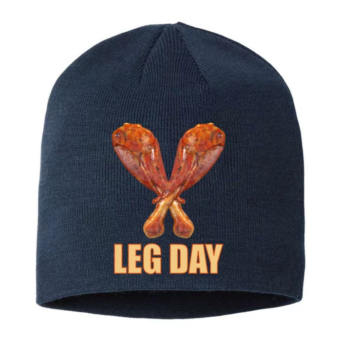 Leg Day Funny Thanksgiving Turkey 8 1/2in Sustainable Knit Beanie