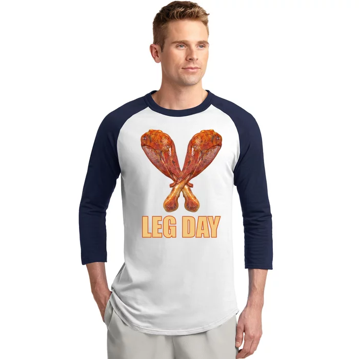 Leg Day Funny Thanksgiving Turkey Baseball Sleeve Shirt