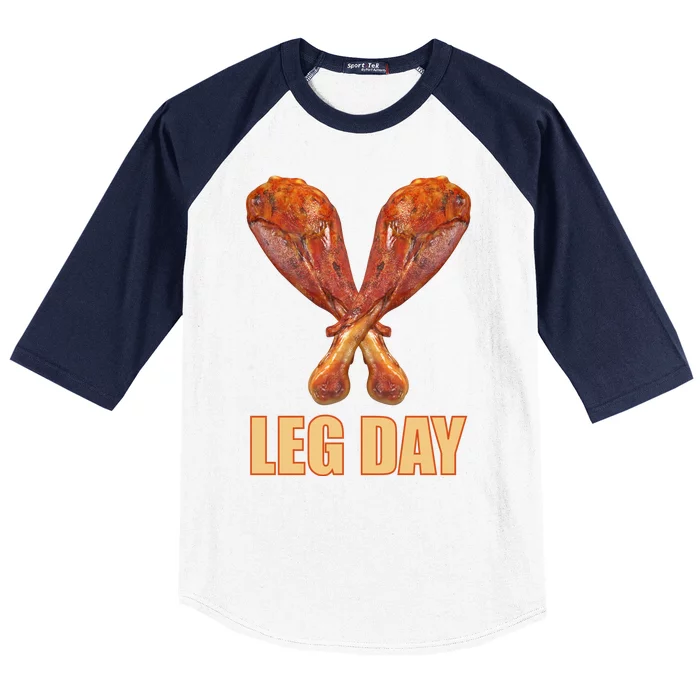 Leg Day Funny Thanksgiving Turkey Baseball Sleeve Shirt