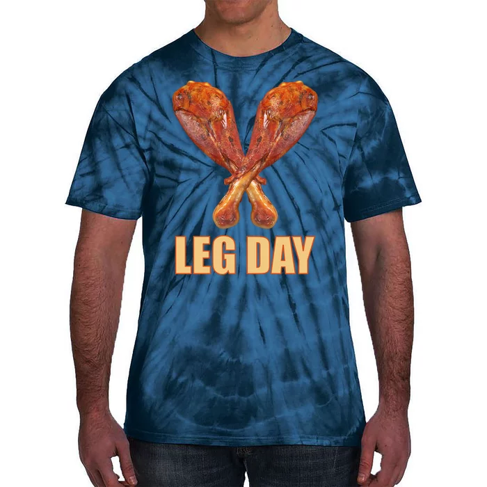 Leg Day Funny Thanksgiving Turkey Tie-Dye T-Shirt