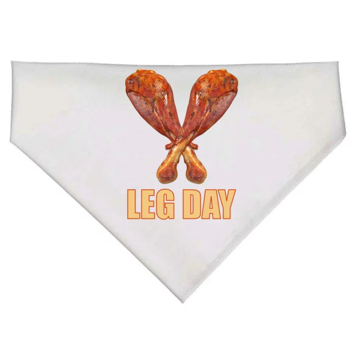 Leg Day Funny Thanksgiving Turkey USA-Made Doggie Bandana