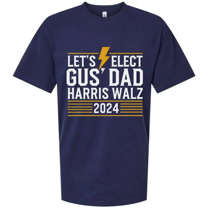 Lets Elect Gus Dad For Harris Walz 2024 Sueded Cloud Jersey T-Shirt