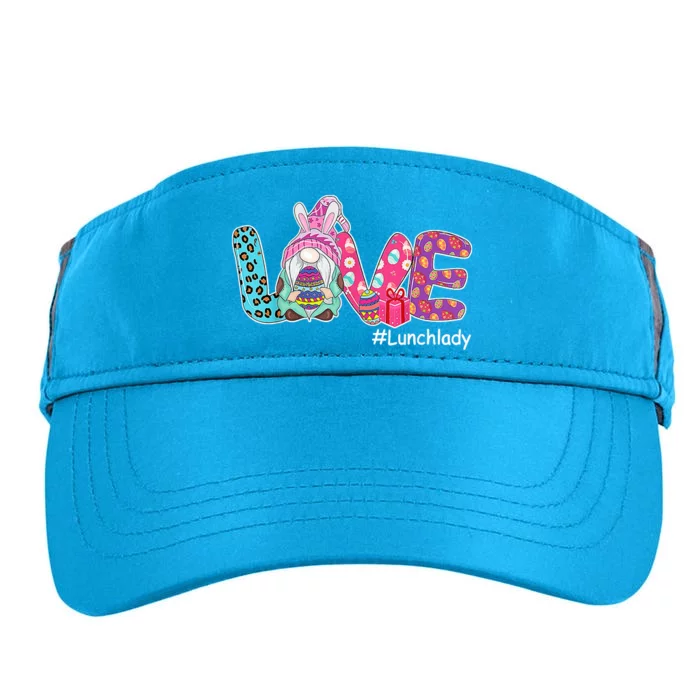 Love Easter Gnome Lunch Lady Bunny Happy Easter Day Adult Drive Performance Visor