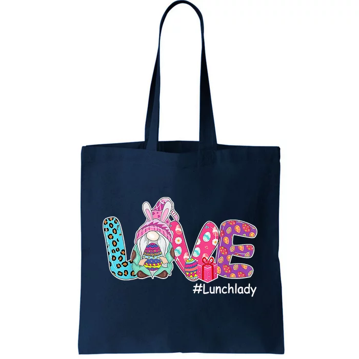 Love Easter Gnome Lunch Lady Bunny Happy Easter Day Tote Bag