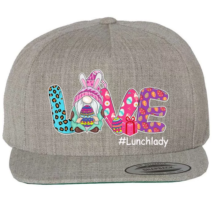 Love Easter Gnome Lunch Lady Bunny Happy Easter Day Wool Snapback Cap