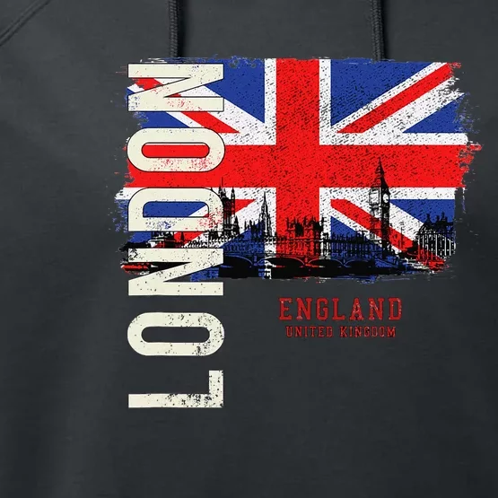 London England Great Britain Europe Performance Fleece Hoodie