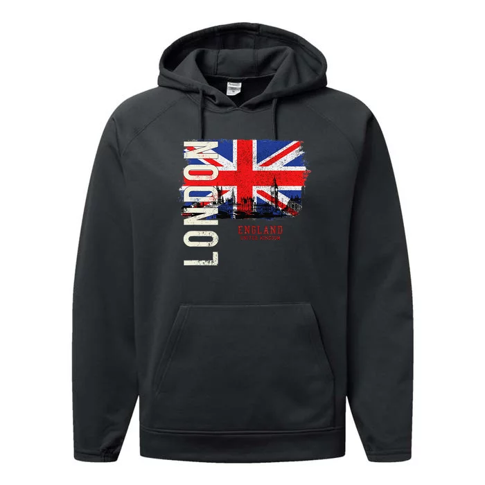 London England Great Britain Europe Performance Fleece Hoodie