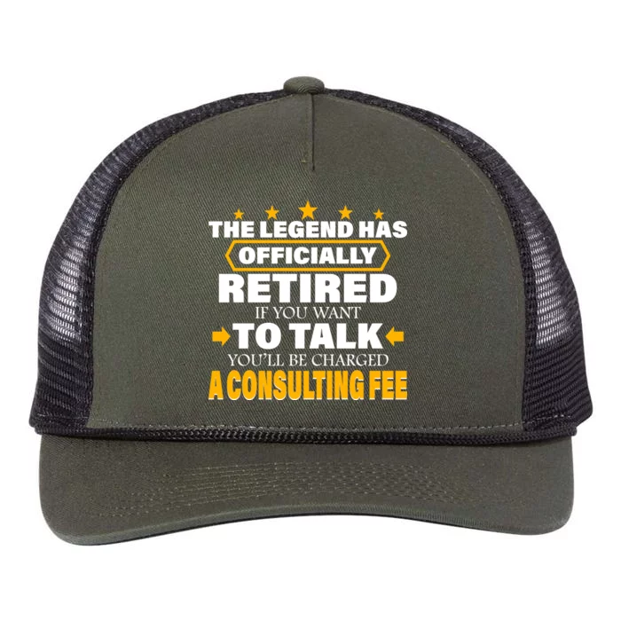 Legend Has Retired Be Charged A Consulting Fee Retro Rope Trucker Hat Cap