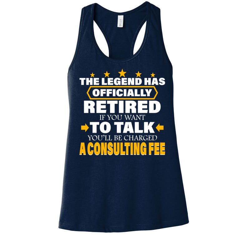 Legend Has Retired Be Charged A Consulting Fee Women's Racerback Tank