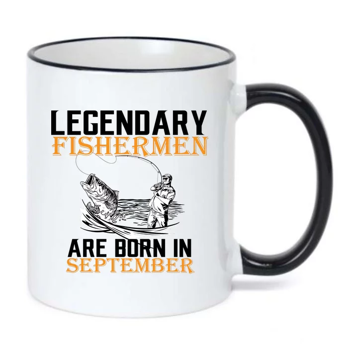 Legendary Fisherman Are Born In September Black Color Changing Mug