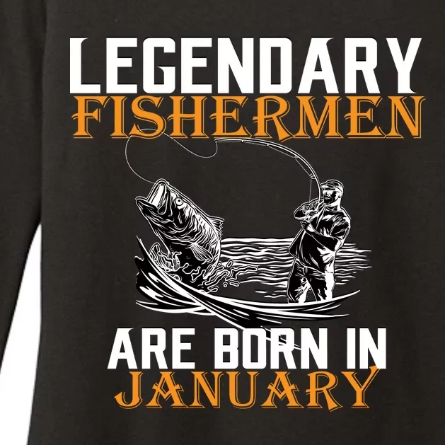 Legendary Fishermen Are Born In January Womens CVC Long Sleeve Shirt