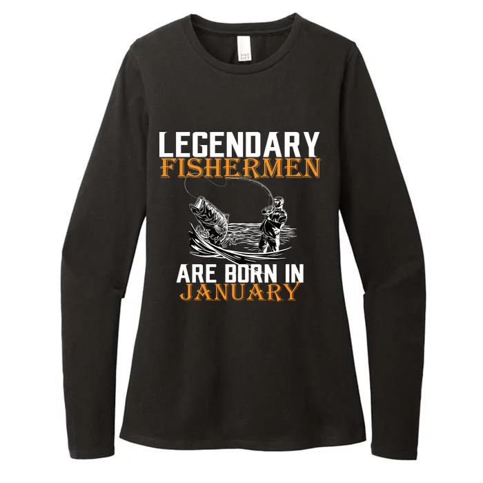 Legendary Fishermen Are Born In January Womens CVC Long Sleeve Shirt