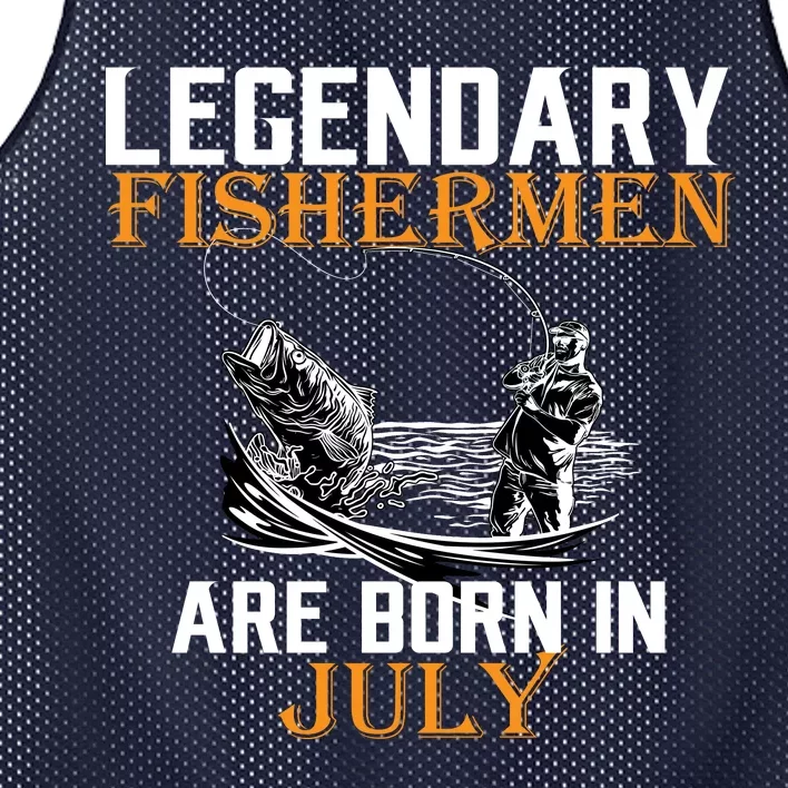 Legendary Fishermen Are Born In July Mesh Reversible Basketball Jersey Tank