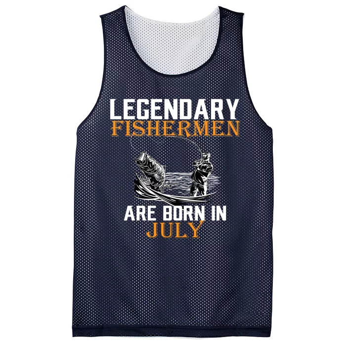 Legendary Fishermen Are Born In July Mesh Reversible Basketball Jersey Tank