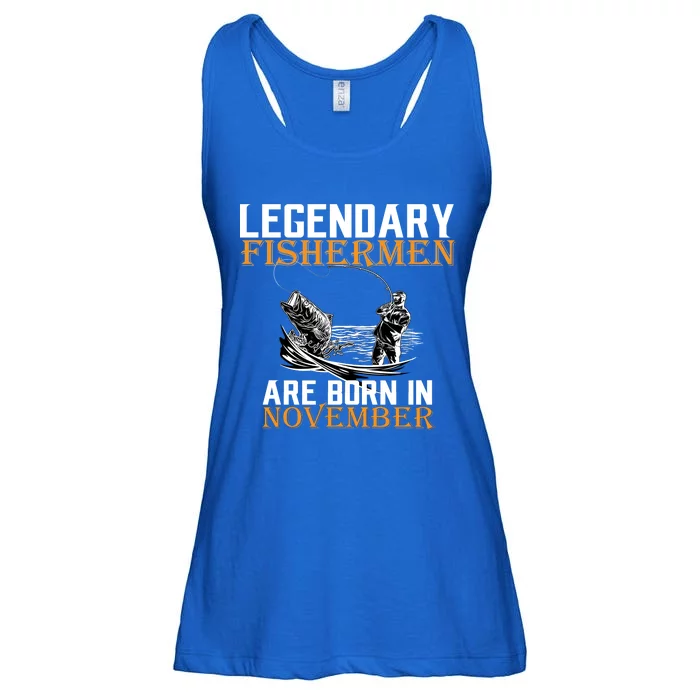 Legendary Fishermen Are Born In November Ladies Essential Flowy Tank