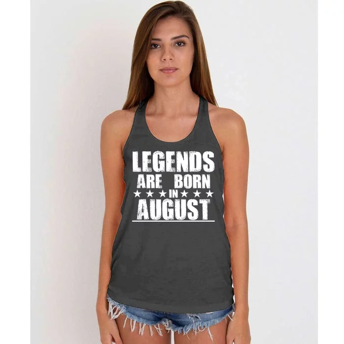 Legends Are Born In August Birthday Women's Knotted Racerback Tank