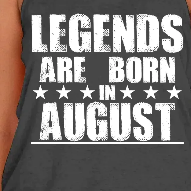 Legends Are Born In August Birthday Women's Knotted Racerback Tank