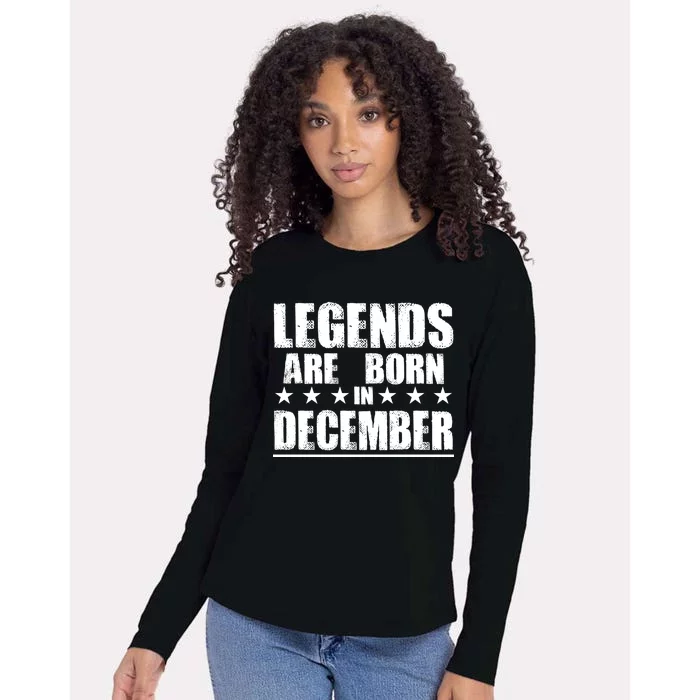 Legends Are Born In December Birthday Womens Cotton Relaxed Long Sleeve T-Shirt