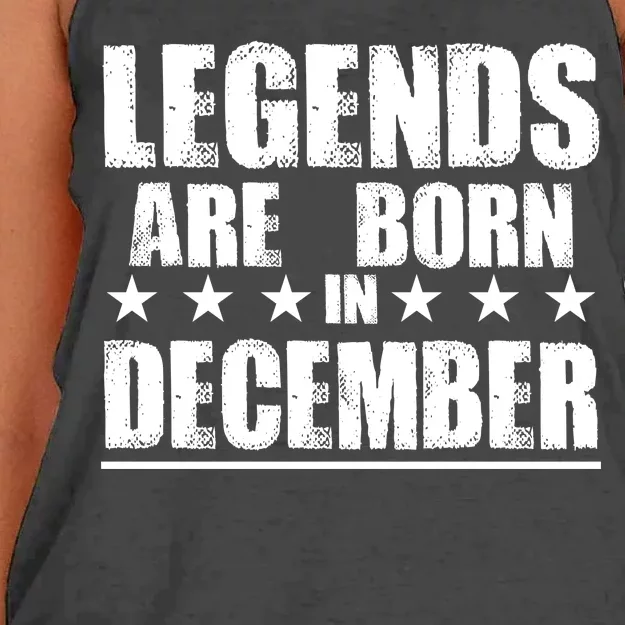 Legends Are Born In December Birthday Women's Knotted Racerback Tank