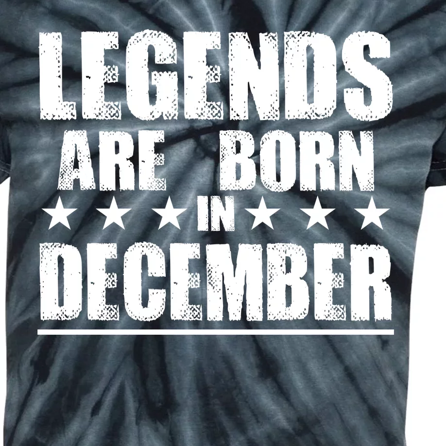 Legends Are Born In December Birthday Kids Tie-Dye T-Shirt