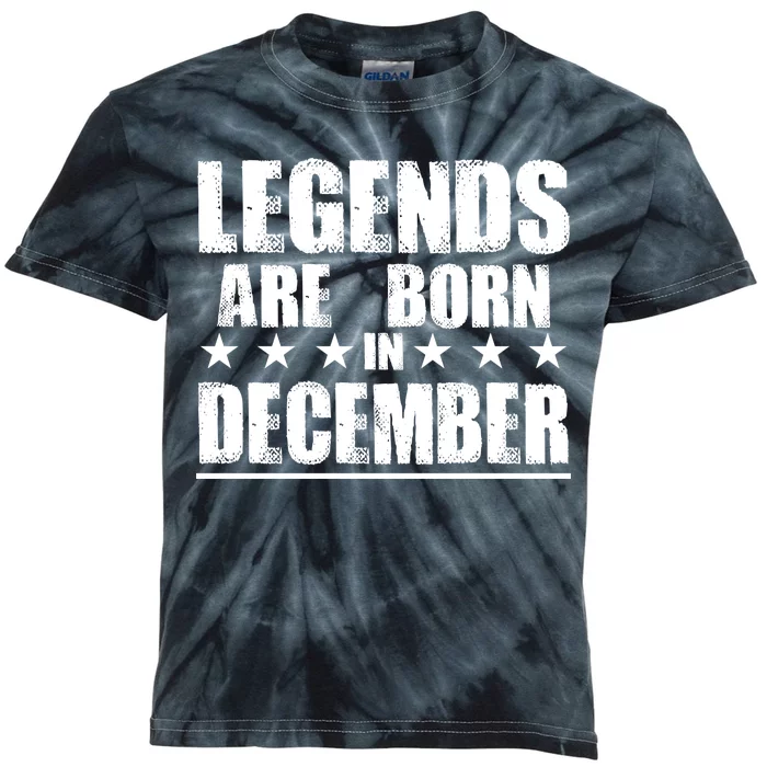 Legends Are Born In December Birthday Kids Tie-Dye T-Shirt