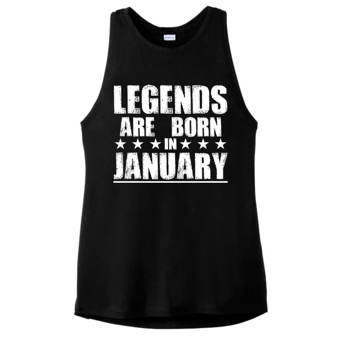 Legends Are Born In January Birthday Ladies Tri-Blend Wicking Tank