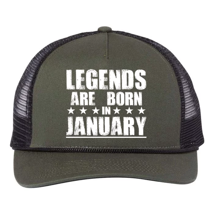 Legends Are Born In January Birthday Retro Rope Trucker Hat Cap