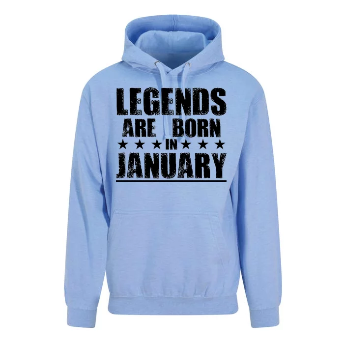 Legends Are Born In January Birthday Unisex Surf Hoodie