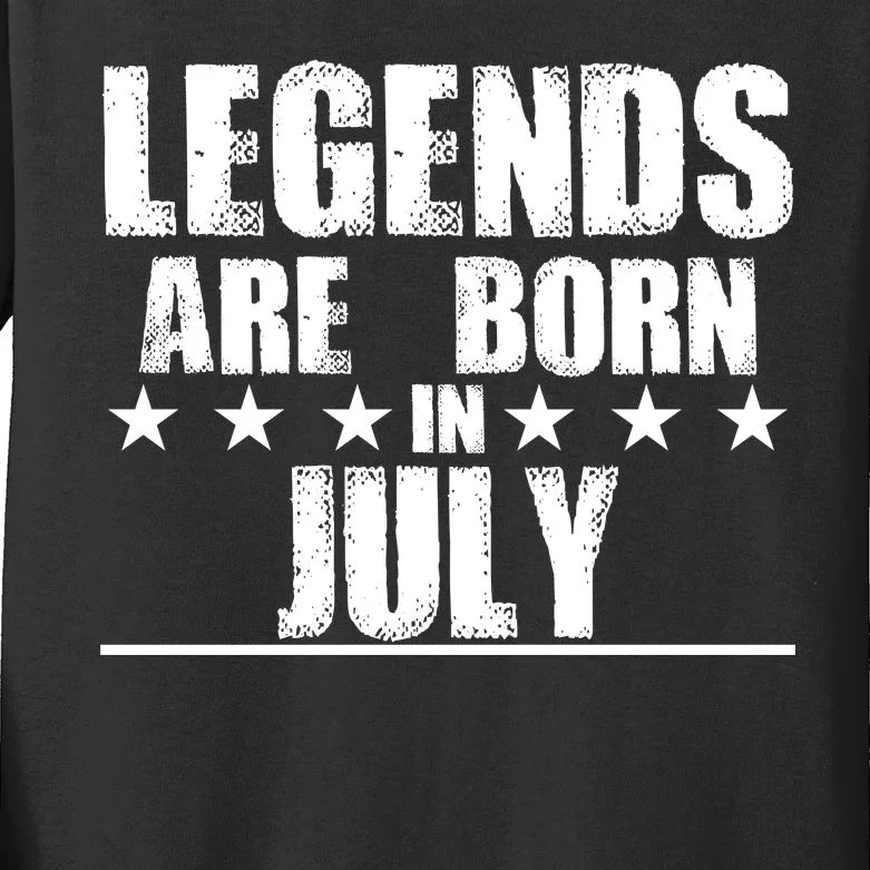 Legends Are Born In July Birthday Kids Long Sleeve Shirt