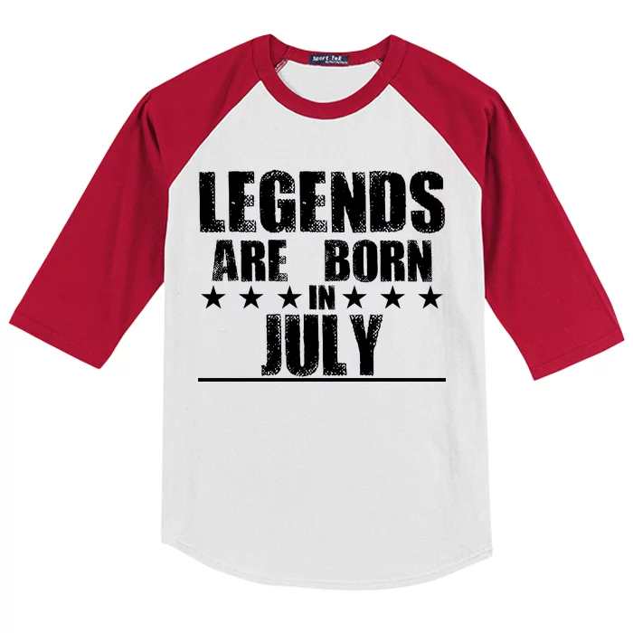 Legends Are Born In July Birthday Kids Colorblock Raglan Jersey