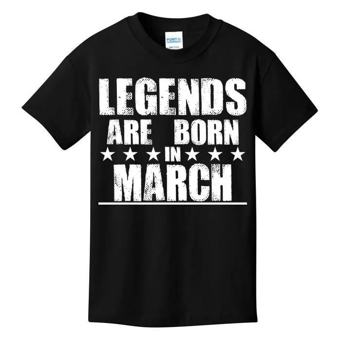 Legends Are Born In March Birthday Kids T-Shirt