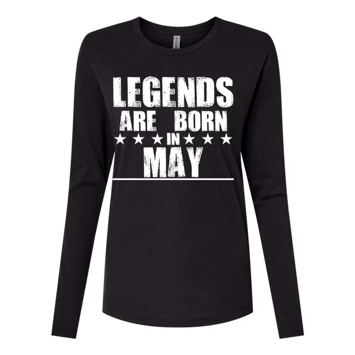 Legends Are Born In May Birthday Womens Cotton Relaxed Long Sleeve T-Shirt