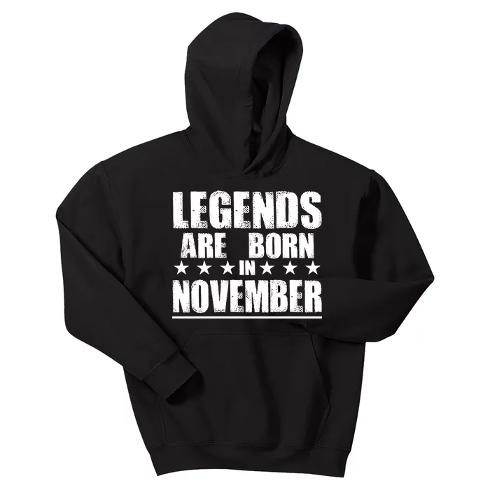 Legends Are Born In November Birthday Kids Hoodie