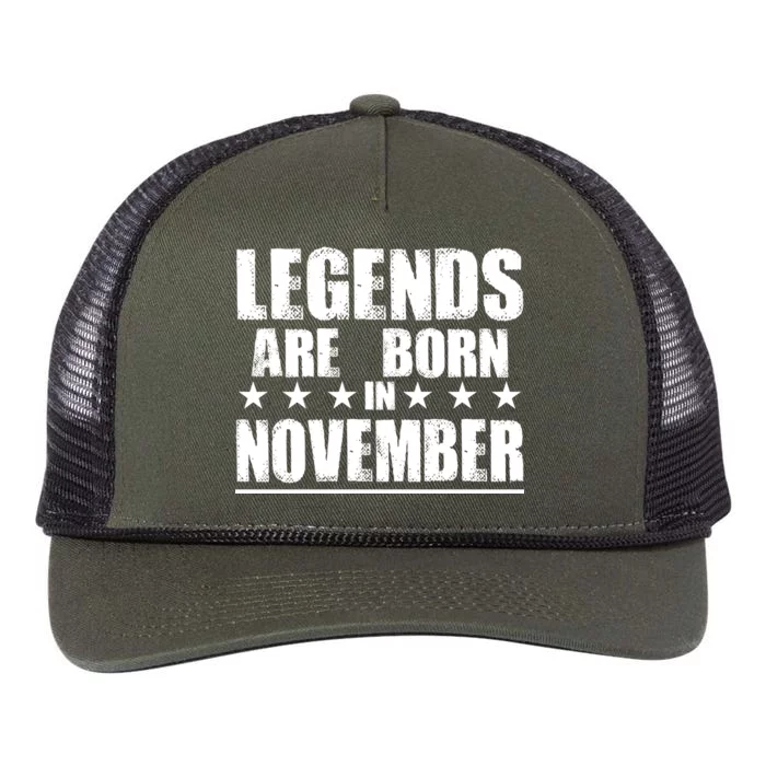 Legends Are Born In November Birthday Retro Rope Trucker Hat Cap