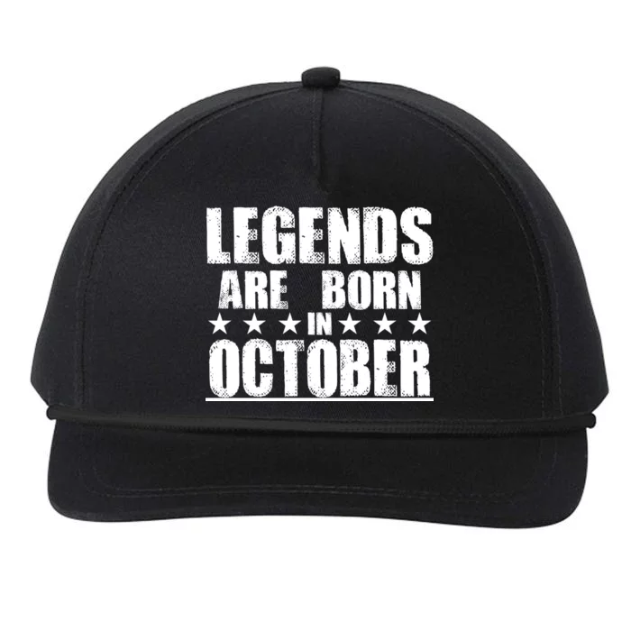 Legends Are Born In October Birthday Snapback Five-Panel Rope Hat