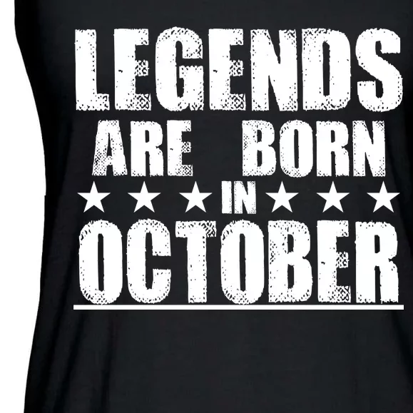 Legends Are Born In October Birthday Ladies Essential Flowy Tank