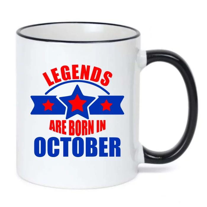 Legends Are Born in October Stars Black Color Changing Mug