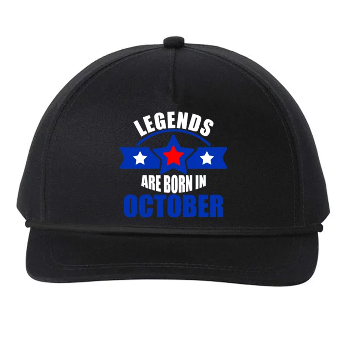 Legends Are Born in October Stars Snapback Five-Panel Rope Hat