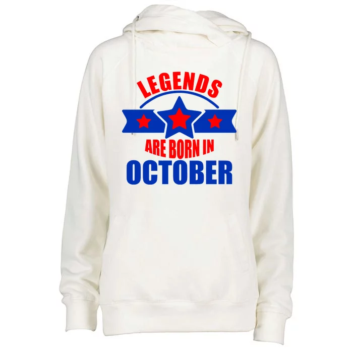 Legends Are Born in October Stars Womens Funnel Neck Pullover Hood