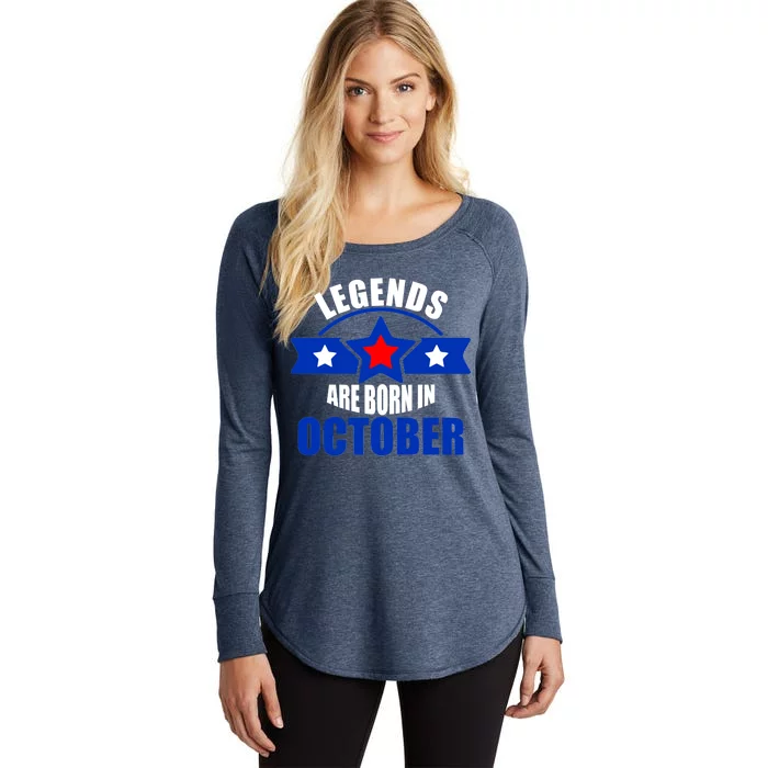 Legends Are Born in October Stars Women's Perfect Tri Tunic Long Sleeve Shirt